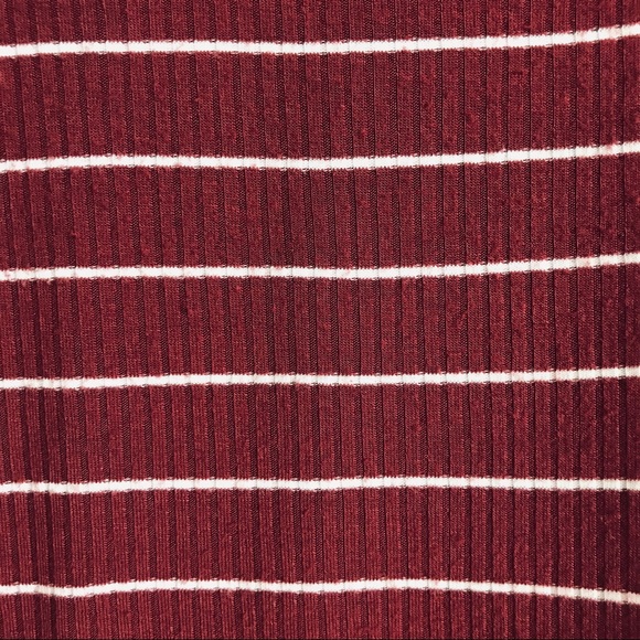Hollister Long Sleeve Off Shoulder Burgundy Maroon Wht Stripe Leotard Bodysuit S - Picture 9 of 16